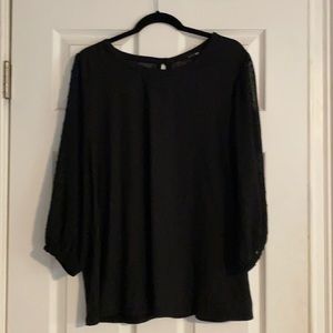 Black blouse with see through sleeves